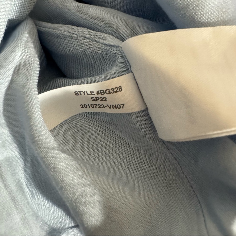 NEW J Crew Tie Front Linen Blend Cropped Top Gentle Sea - Picture 7 of 8